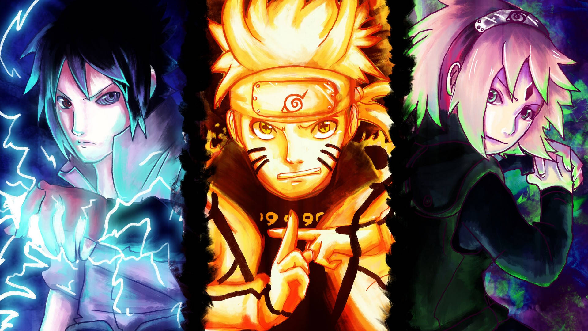 Naruto, Sasuke And Sakura Poster Background