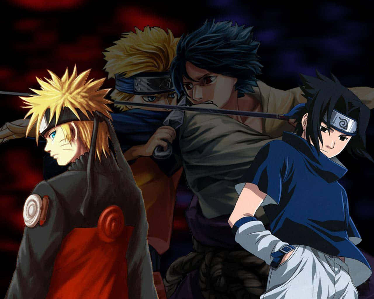 Naruto, Sasuke And Their Mentor Kakashi Background