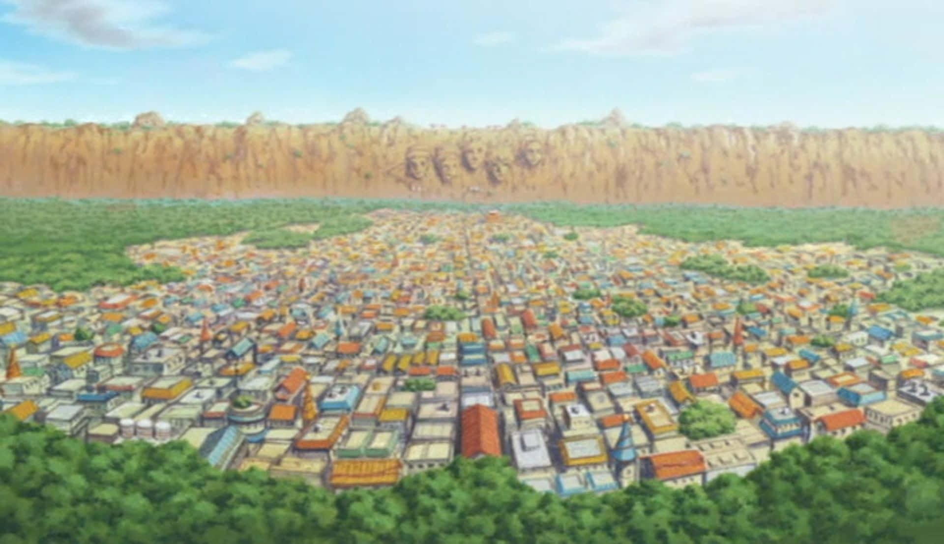 Naruto Shippuden Konoha Hidden Leaf Village Scenery Background