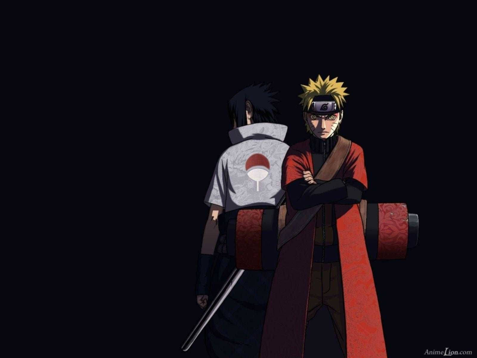 Naruto Shippuden Naruto And Sasuke In Black Background