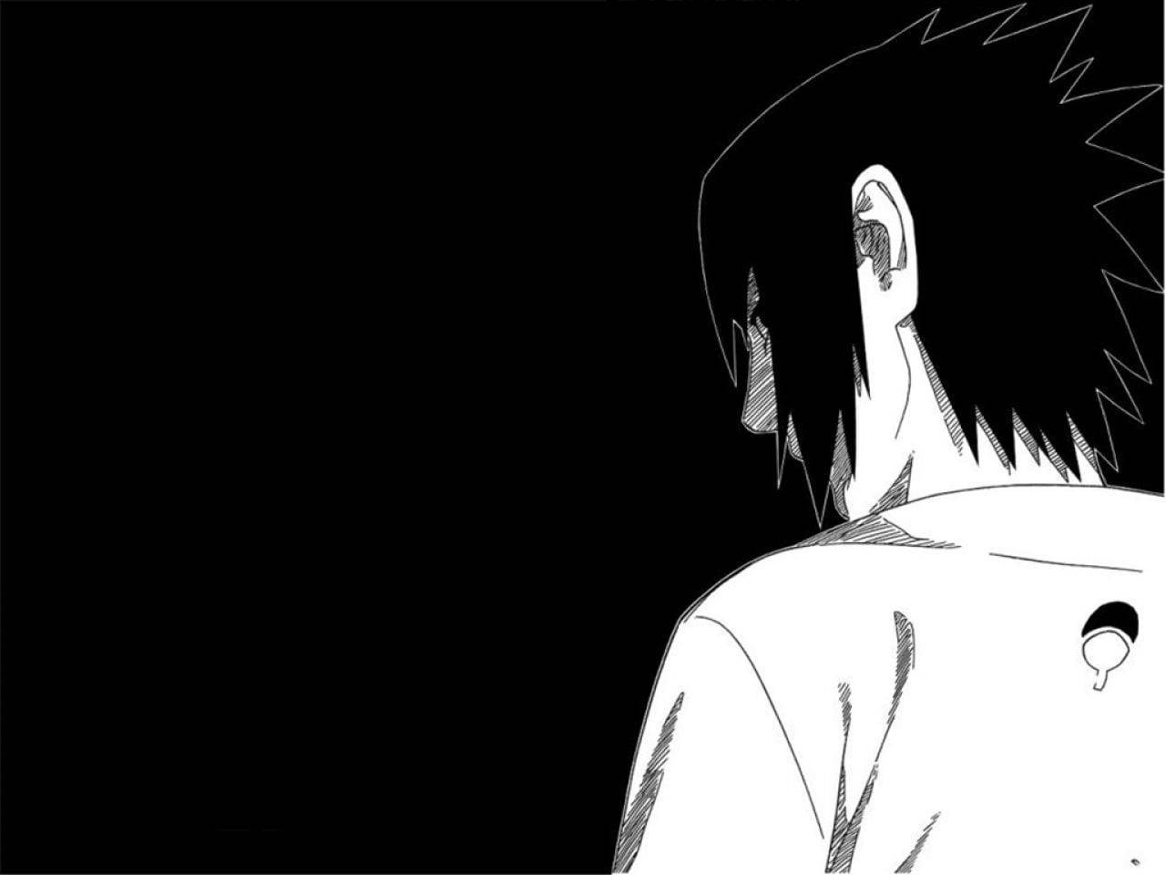 Naruto Shippuden Sasuke Uchiha Black And White Pfp Background