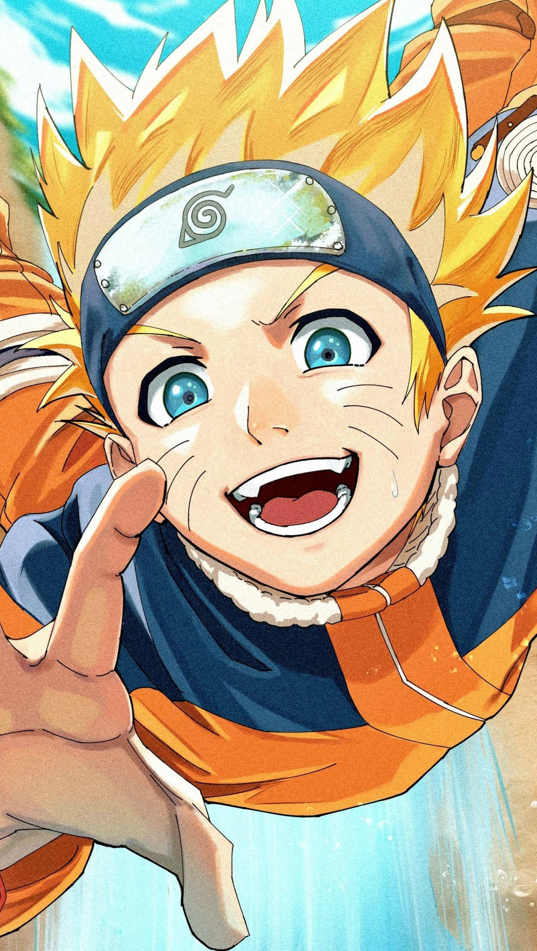 Naruto Smile Jumping Background