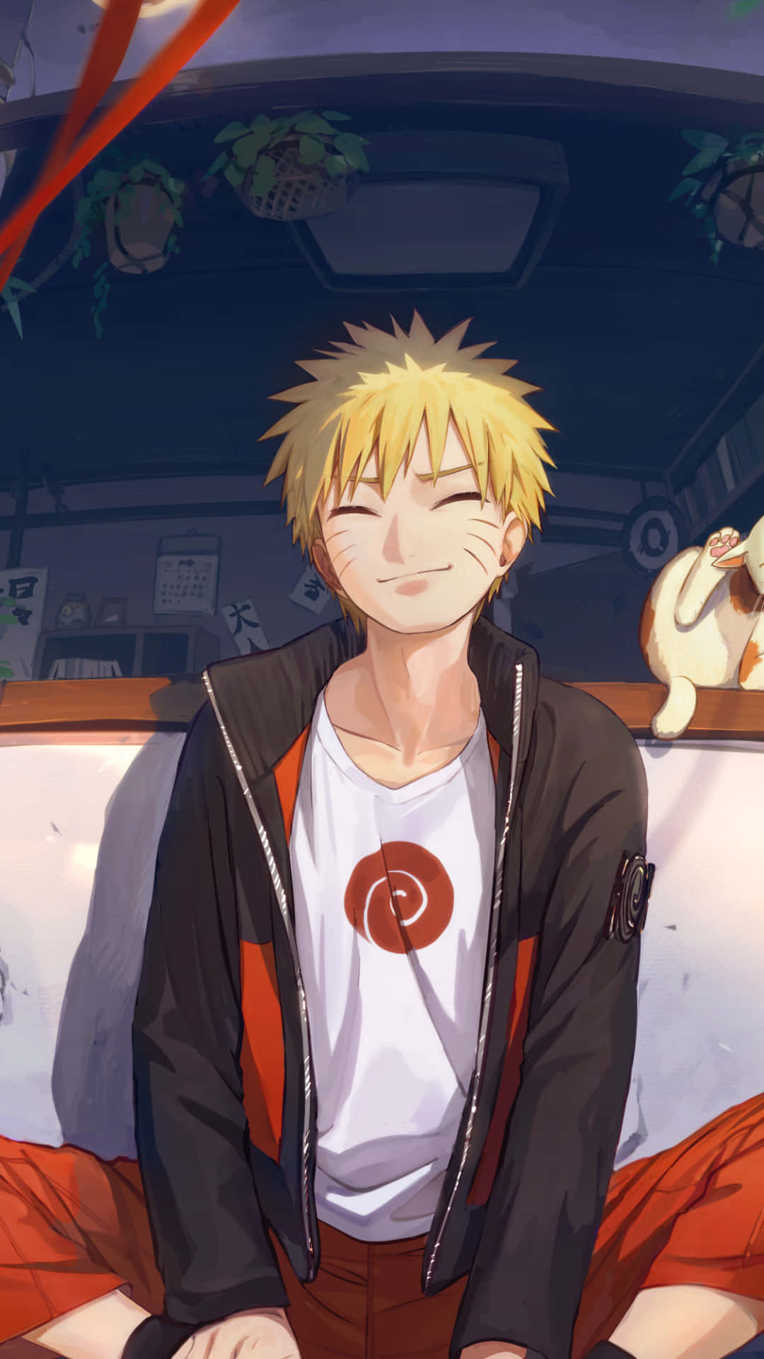 Naruto_ Smiling_ Contentedly_i Phone X_ Wallpaper Background