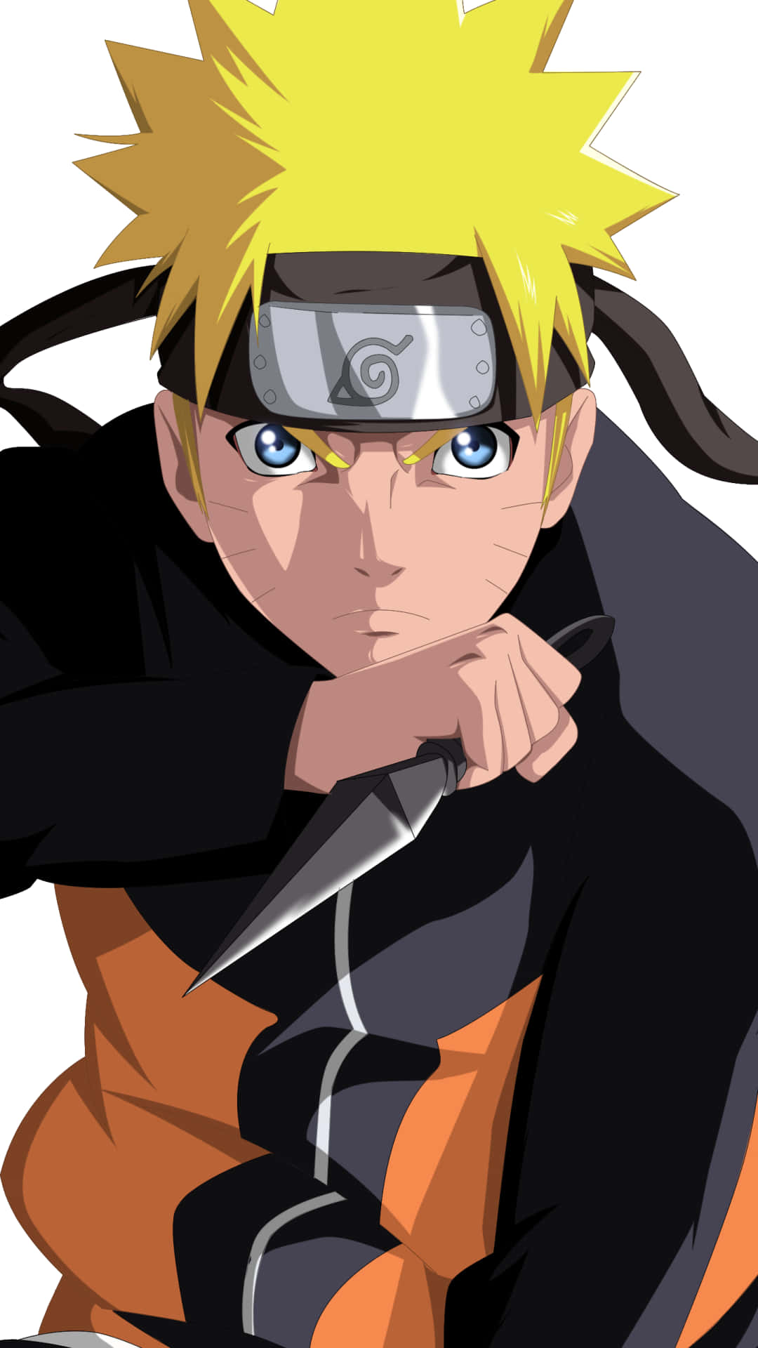 Naruto Stands Alone Against The Enemies Background