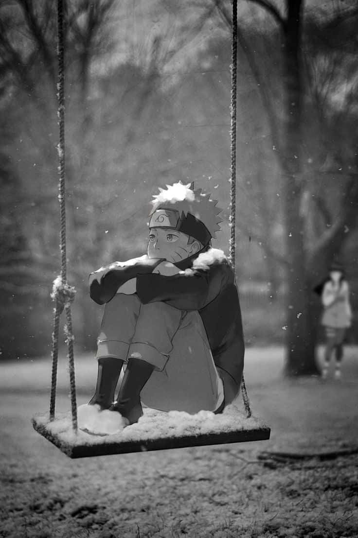Naruto Swing Black And White Background