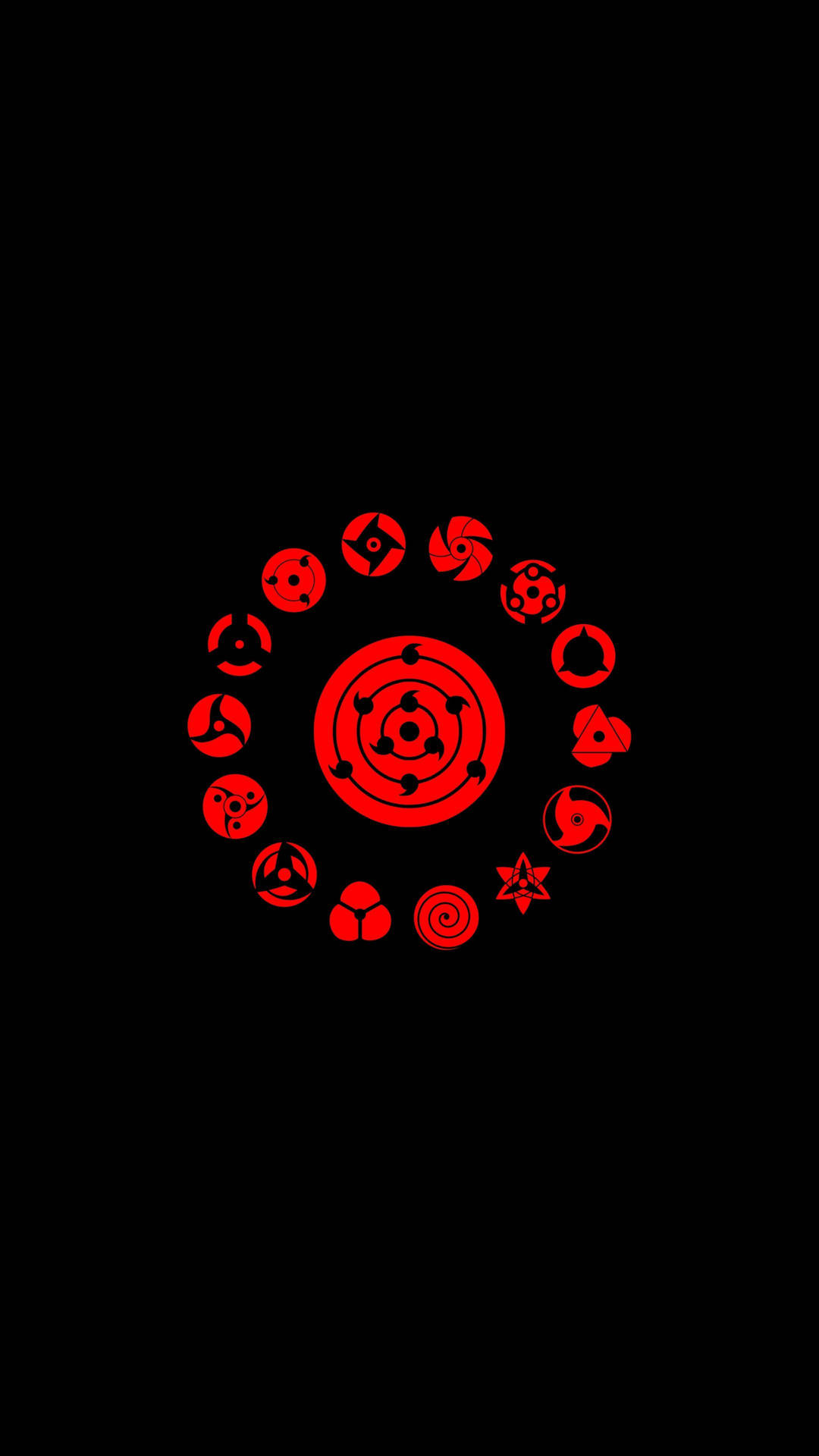 Naruto Symbol Black Red Background