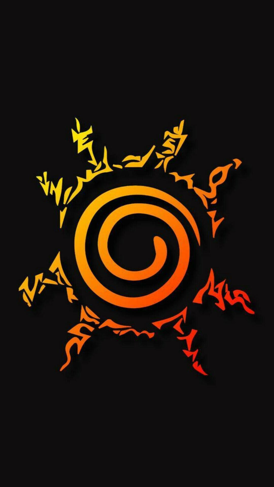 Naruto Symbol Resembling Sun Background