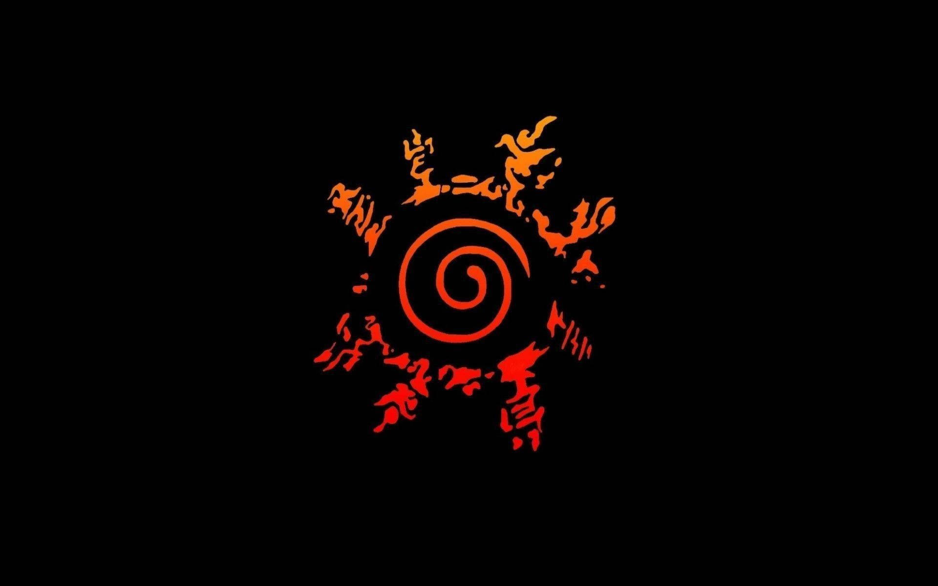 Naruto Symbol With Japanese Words Background