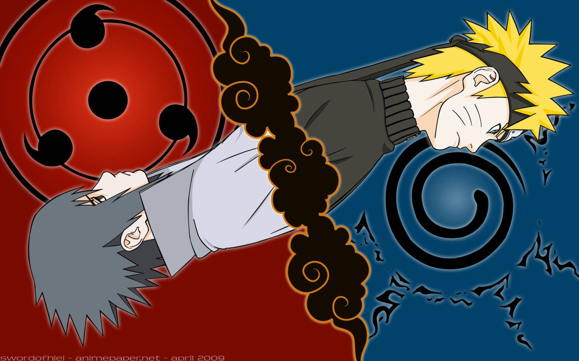 Naruto Symbols Of Sasuke And Naruto Background