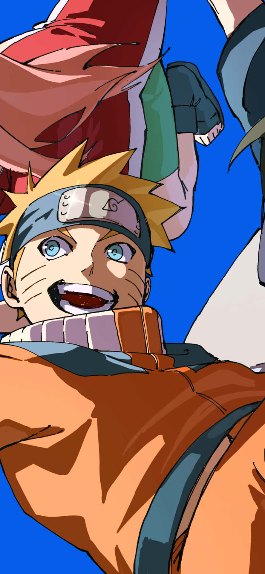 Naruto_ Team_7_ Looking_ Upward Background