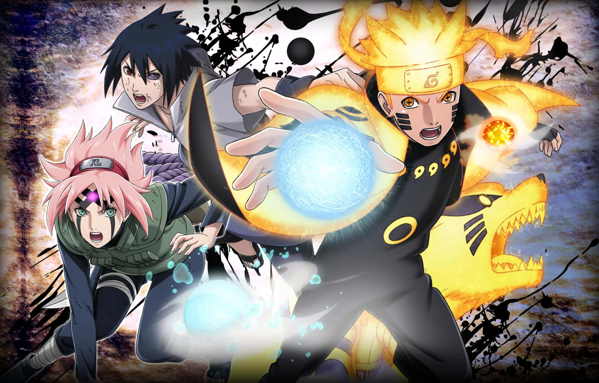 Naruto Unleashes His Signature Rasengan Technique Background