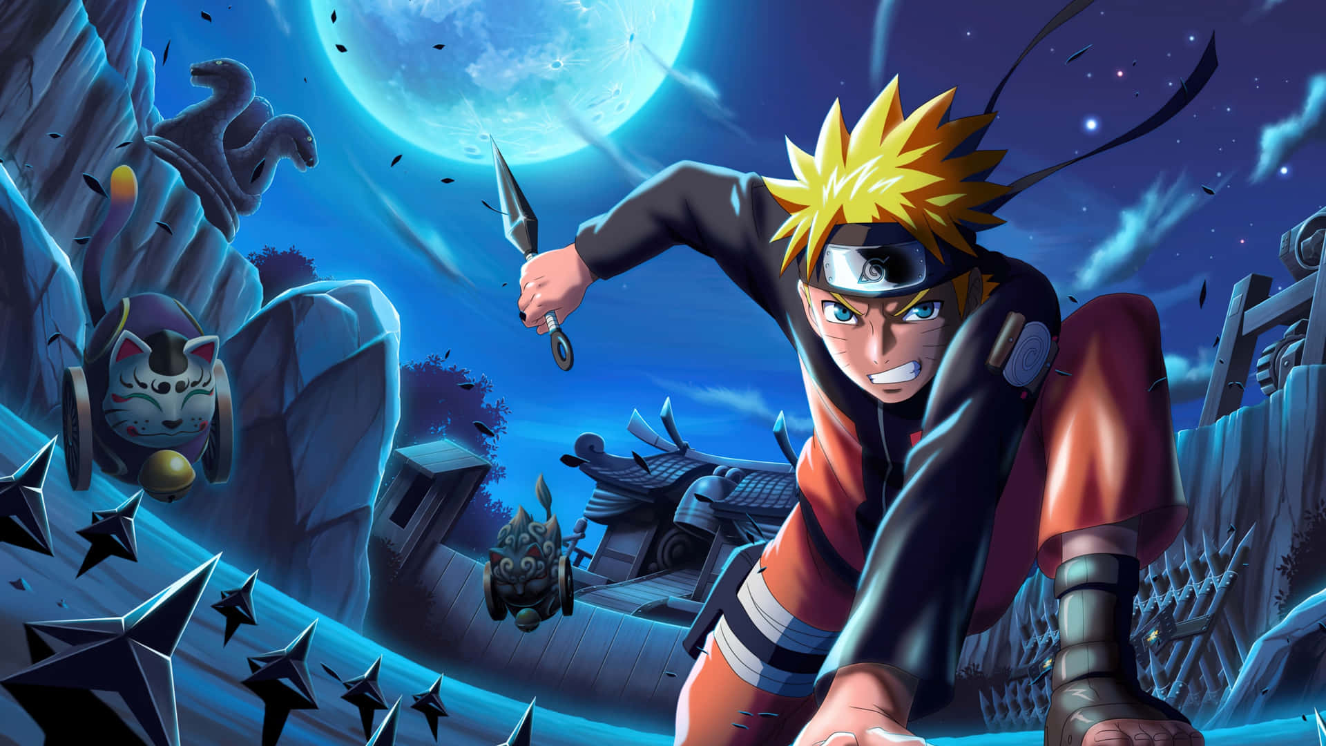 Naruto Uzumaki 4k Fighting At Night Background