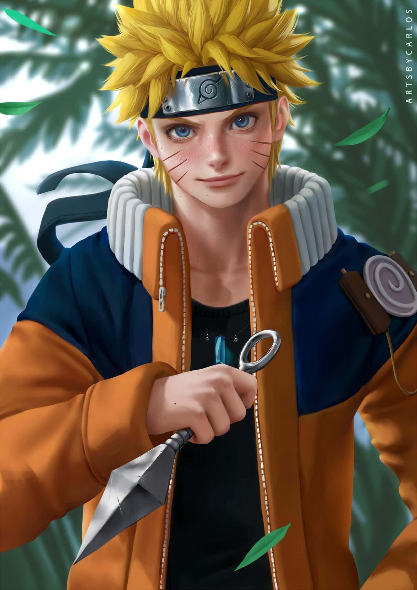 Naruto Uzumaki 4k With Kunai Blade Background