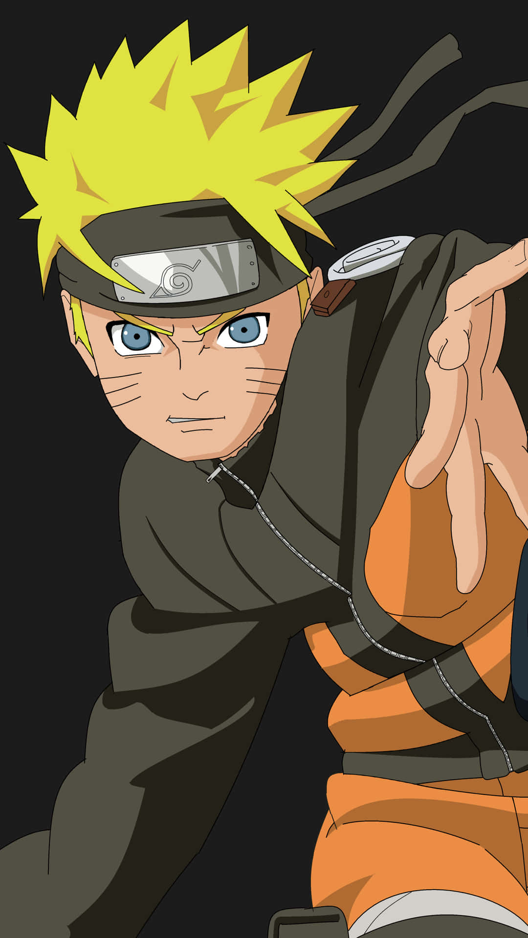 Naruto Uzumaki Action Posei Phone Wallpaper Background
