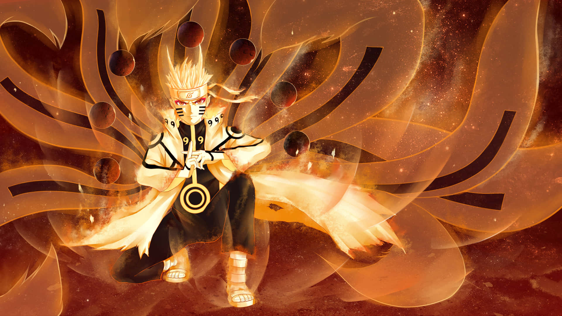 Naruto Uzumaki And Kurama, The Nine-tailed Fox Background