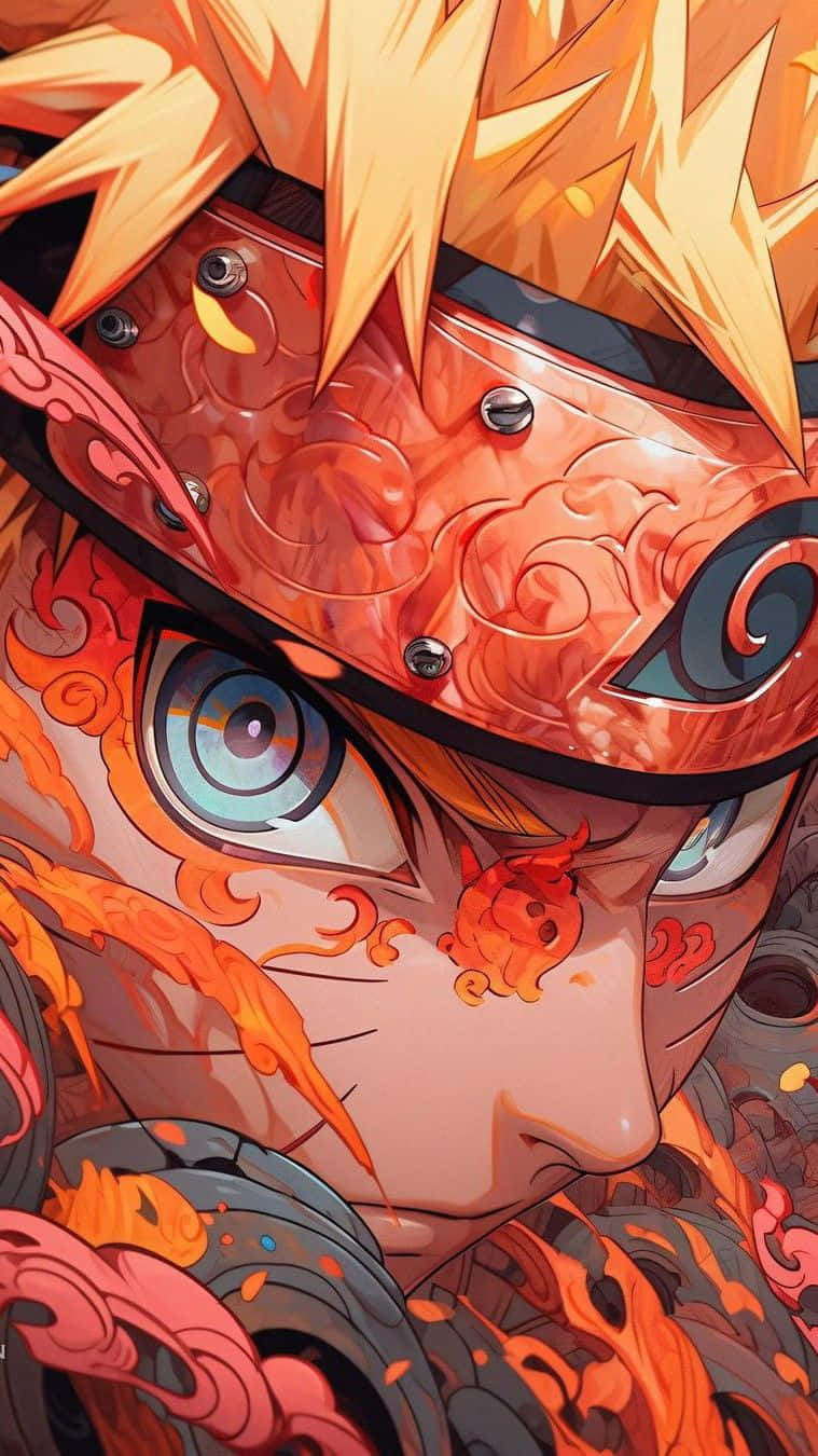 Naruto Uzumaki Fire Elementi Phone Wallpaper