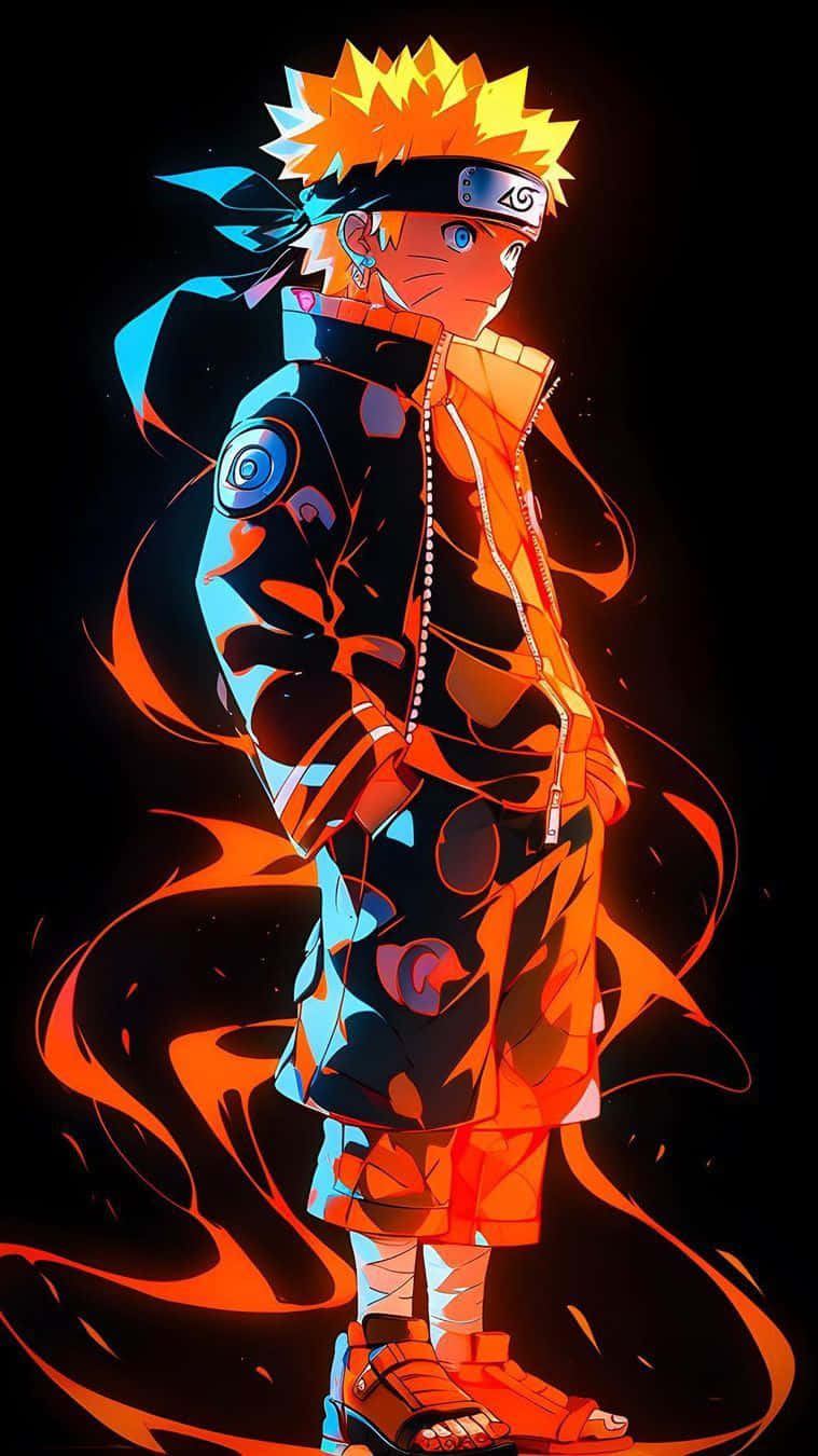 Naruto Uzumaki Flaming Chakrai Phone Wallpaper