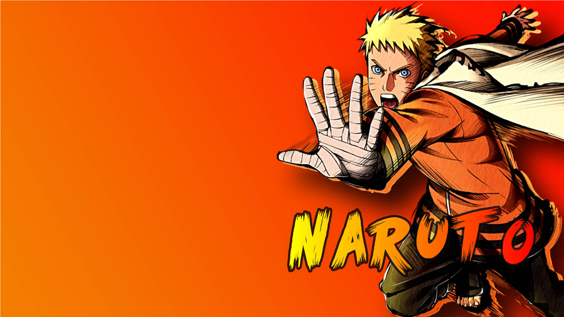 Naruto Uzumaki Orange Background Hokage Background