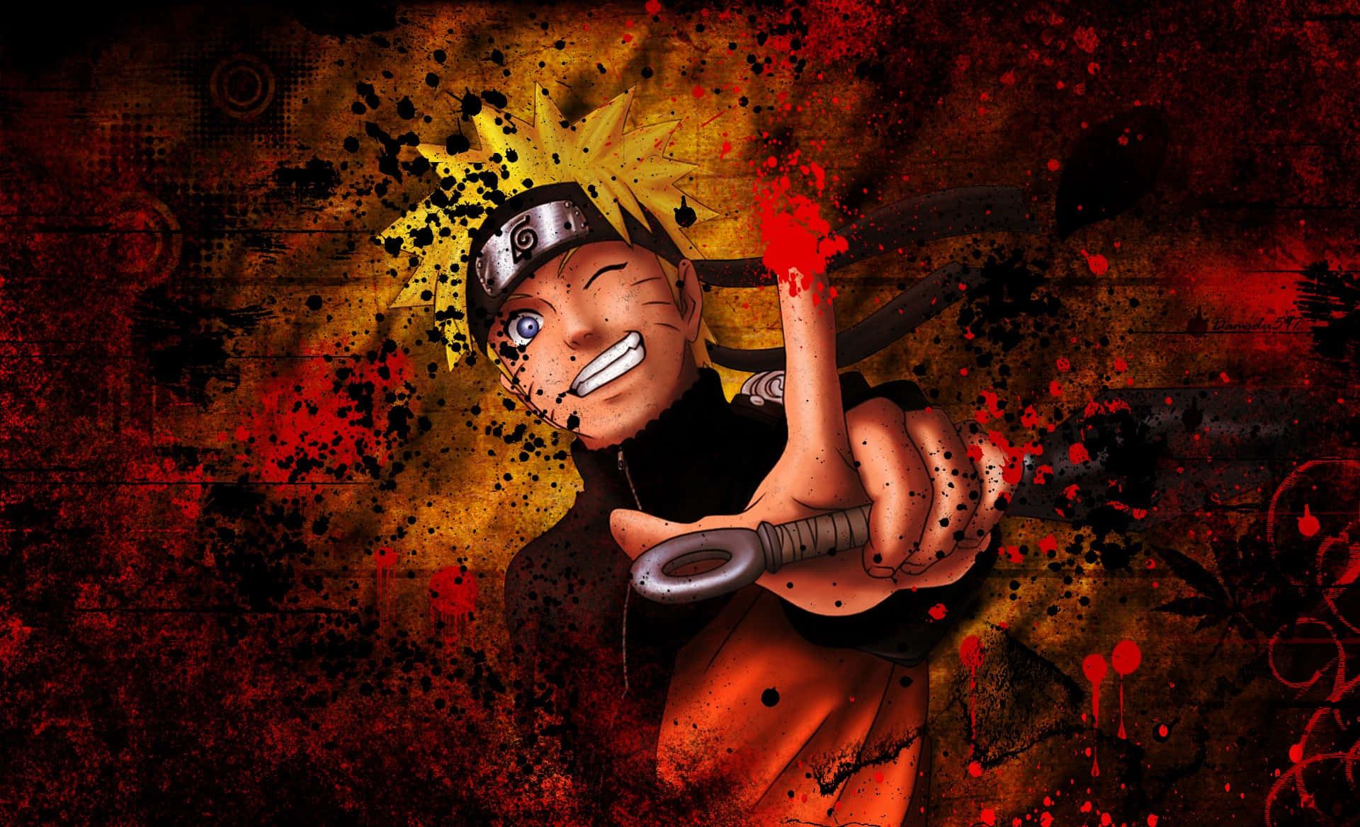 Naruto Uzumaki Red Artwork Background