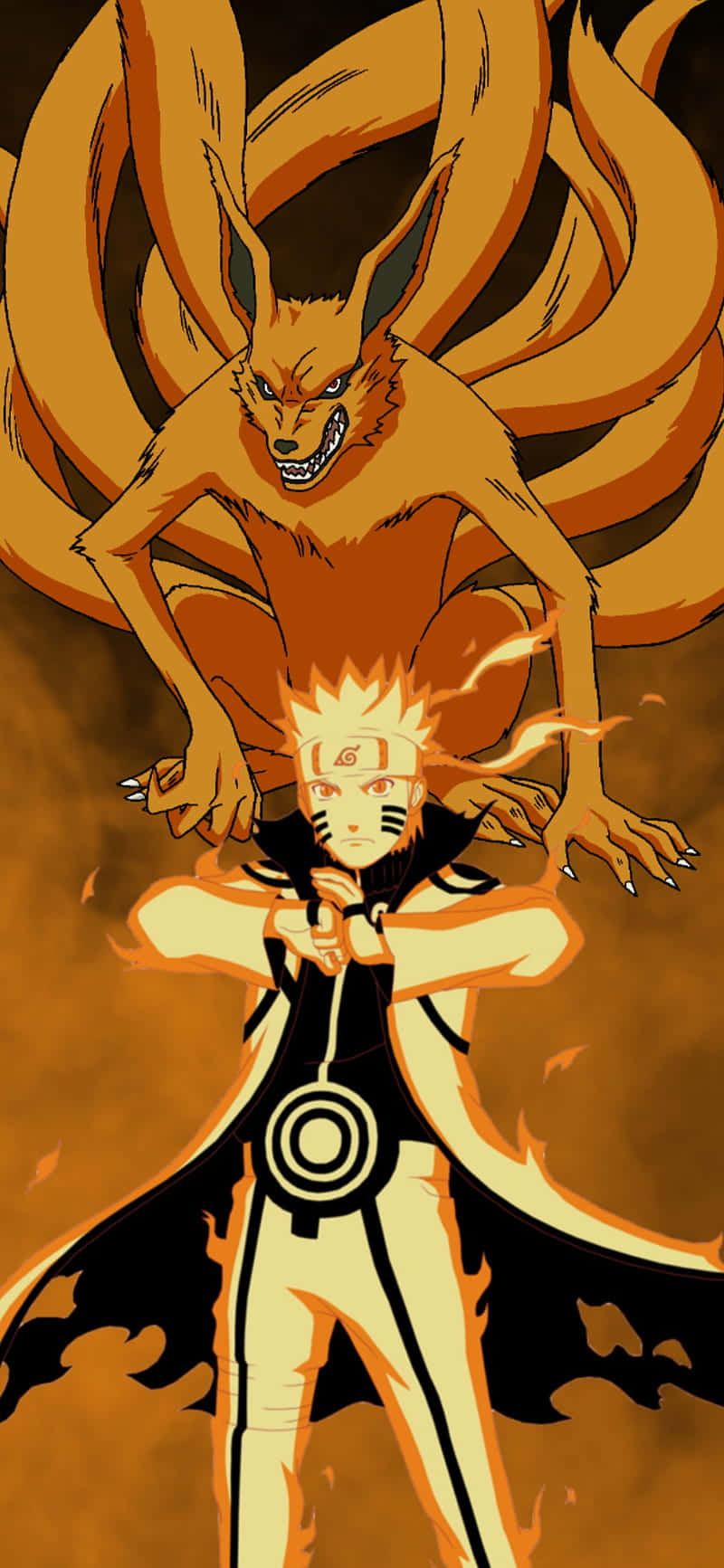 Naruto Uzumaki Showing His Power As He Warps Into Nine Tails Background