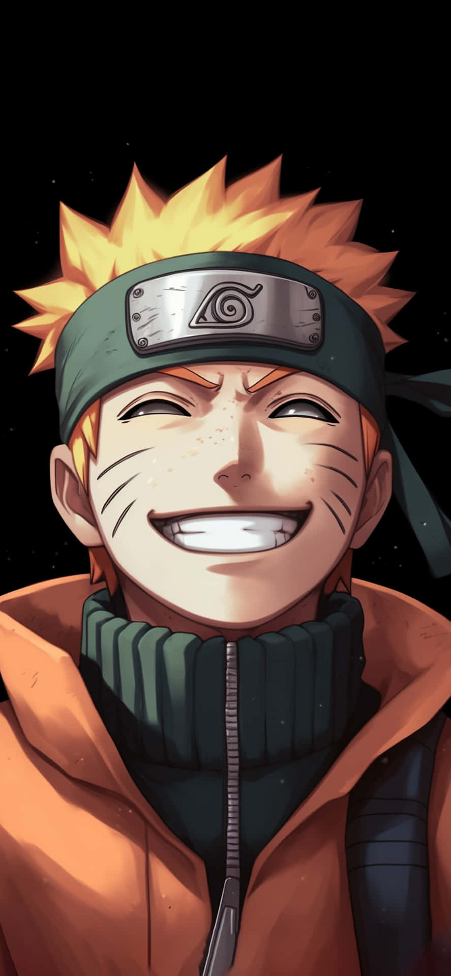 Naruto Uzumaki Smiling Dark Background Background