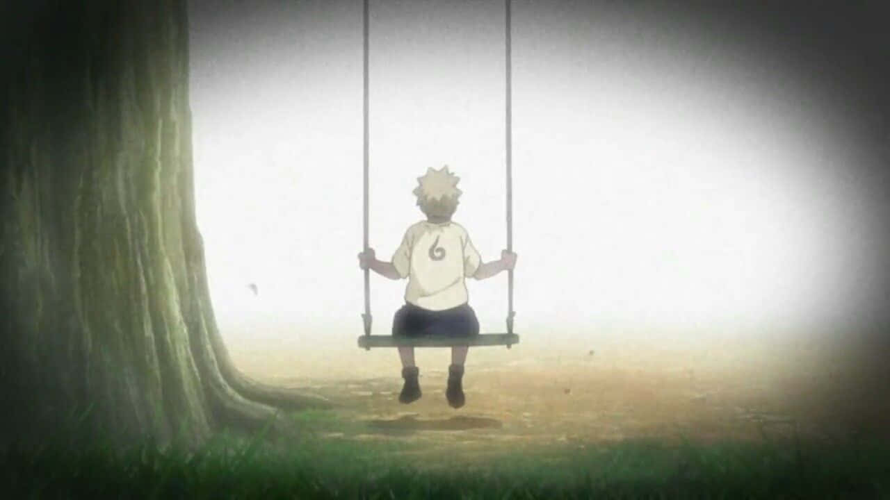 Naruto Uzumaki Taking A Swing Background