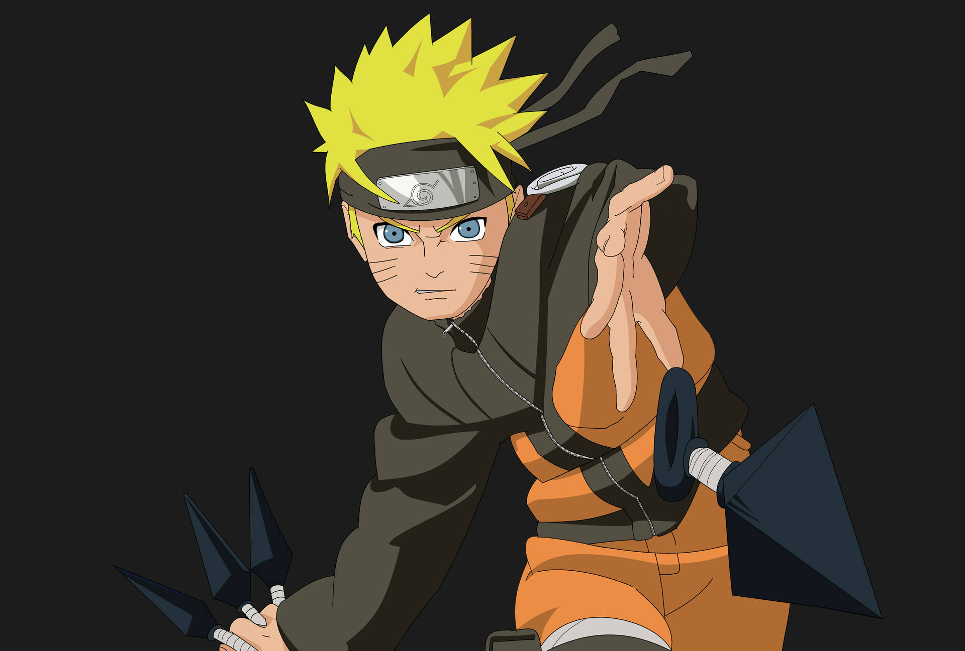 Naruto Uzumaki Throwing Kunai Background