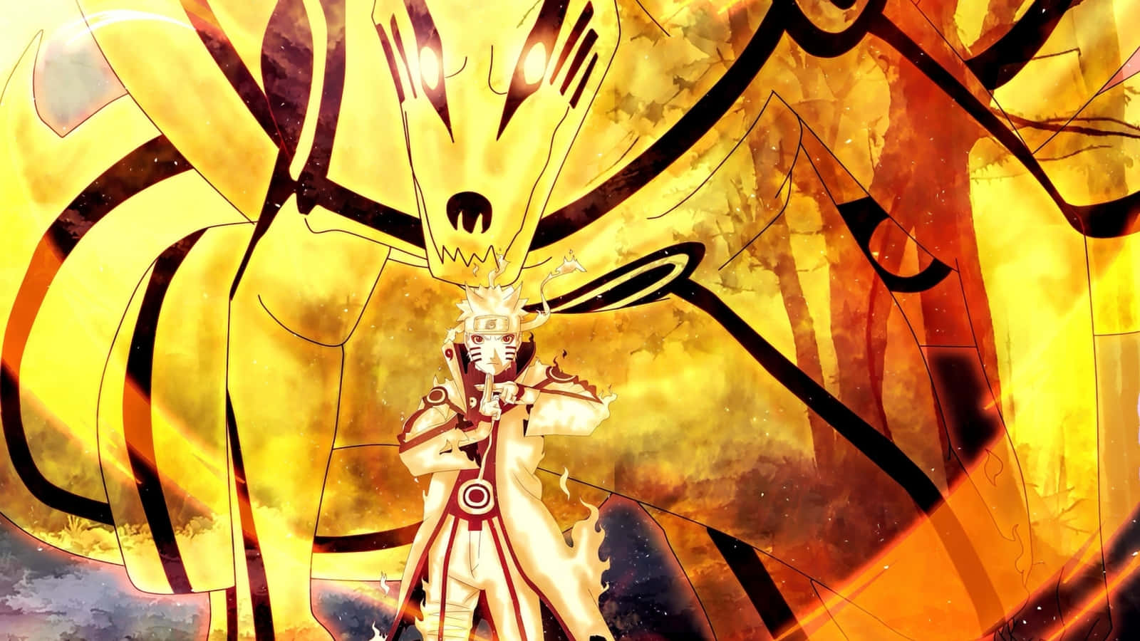 Naruto Uzumaki Unleashes The Power Of The Nine-tailed Fox Within Him. Background