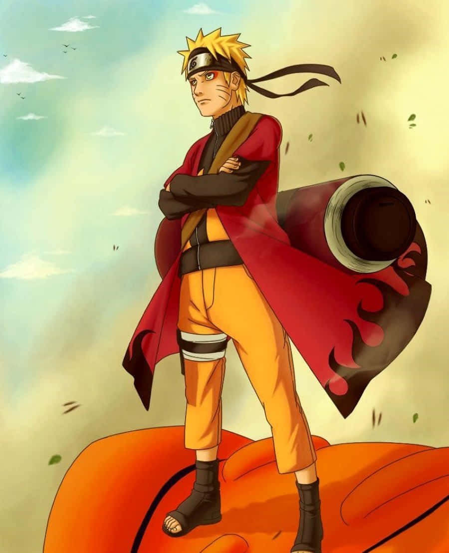 Naruto Uzumaki Wielding His Immense Power In Sage Mode Background