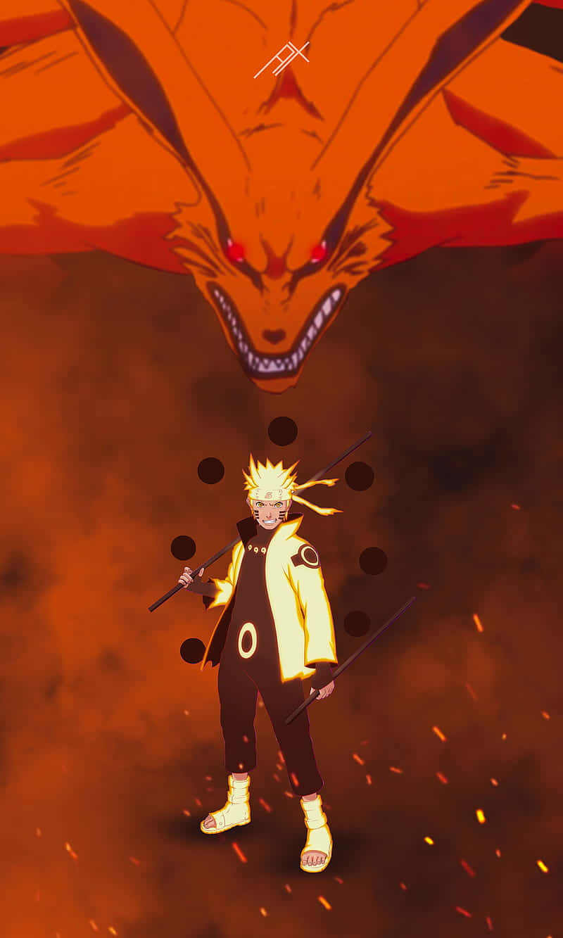 Naruto With Kurama Orange Anime