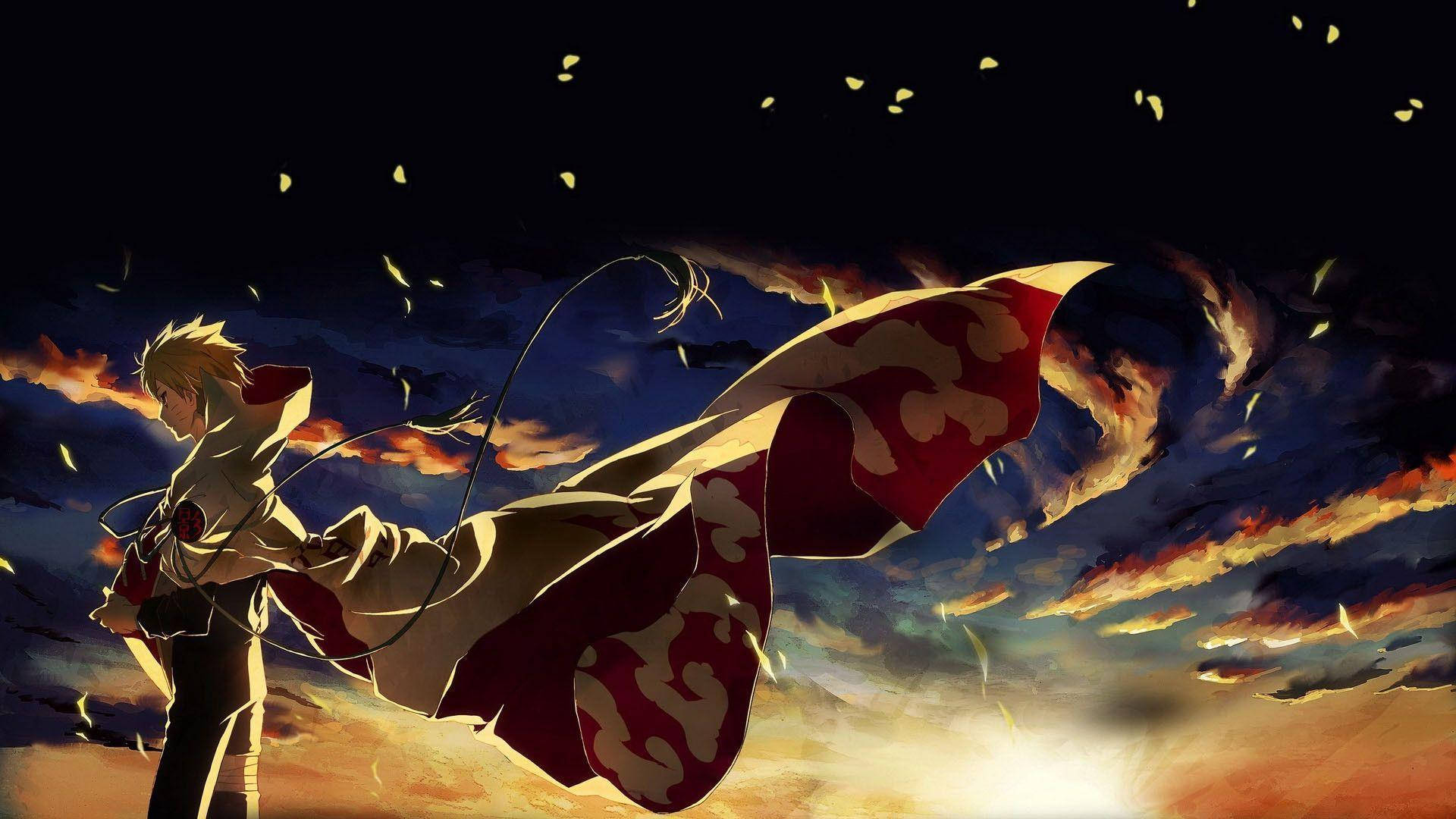 Naruto With Sunset Cool Anime Background