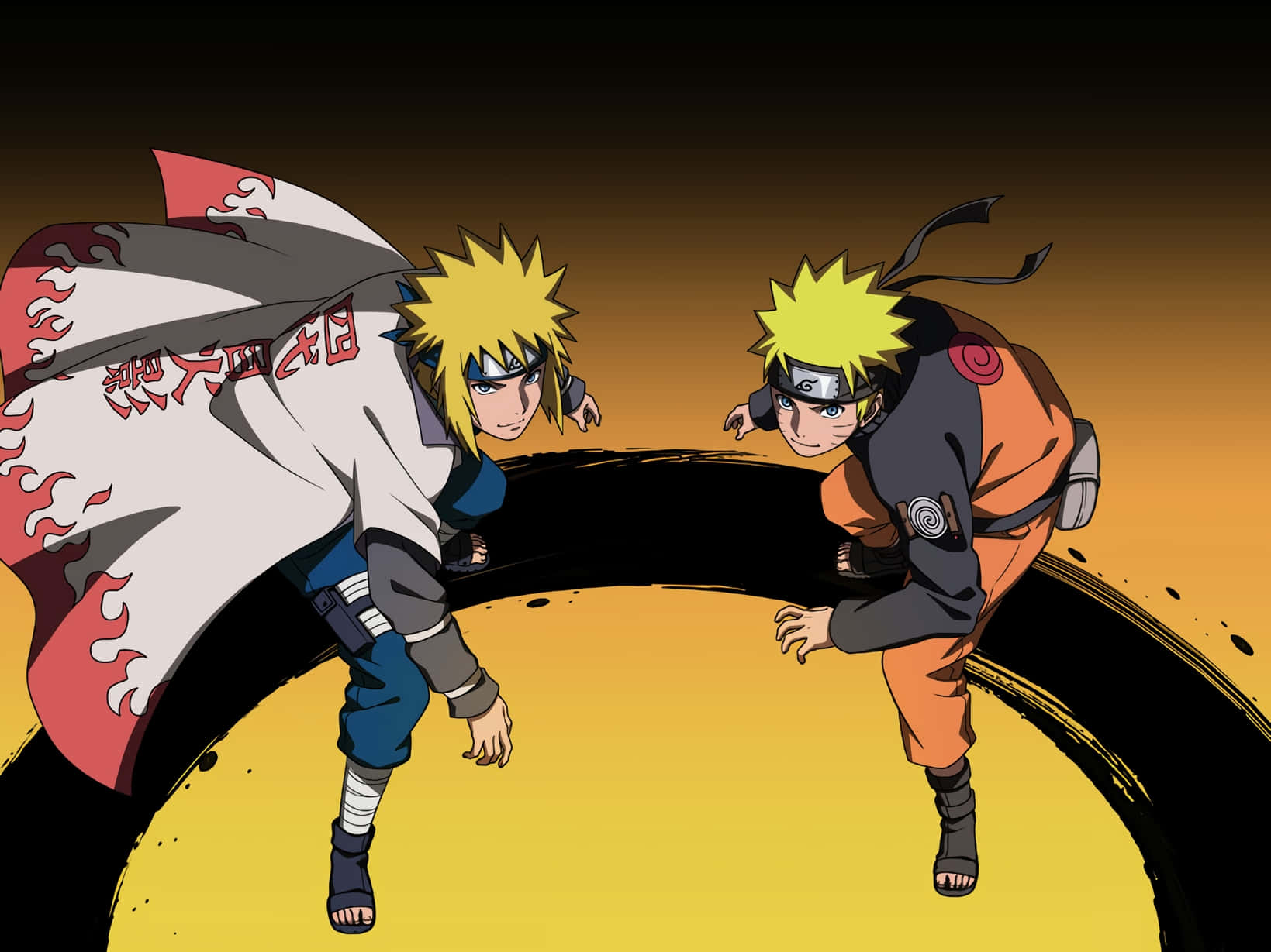 Narutoand Minato Readyfor Battle Background