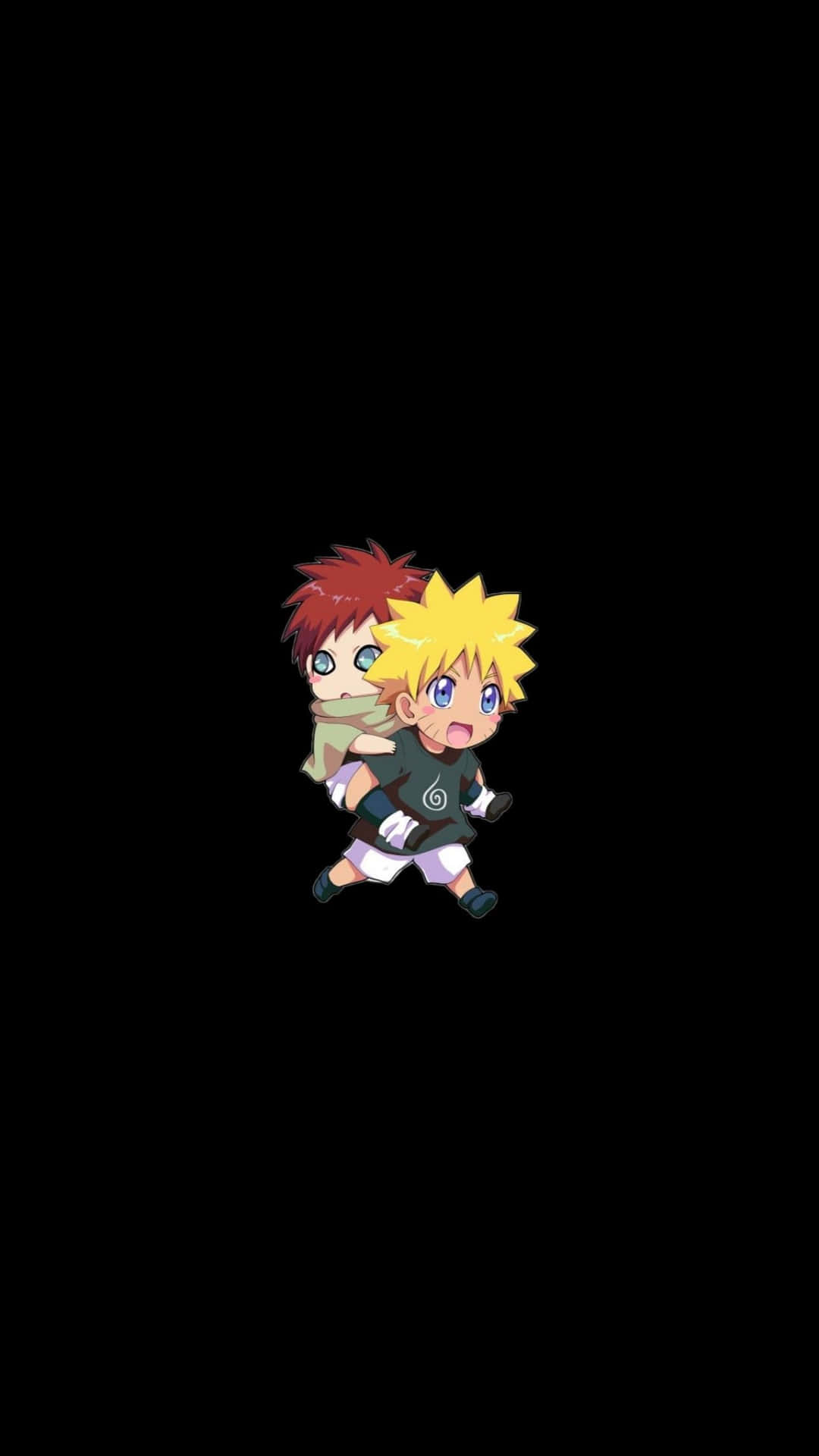 Narutoand Sasuke Chibi Dark Background Background