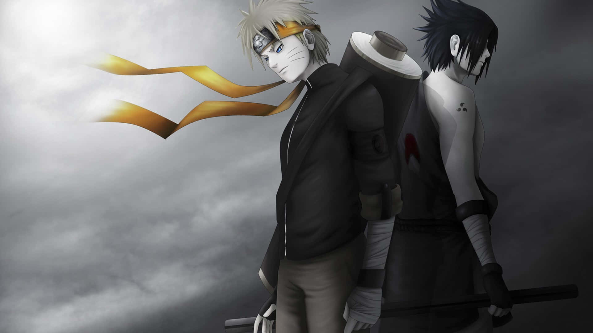 Narutoand Sasuke Dual Strength Background