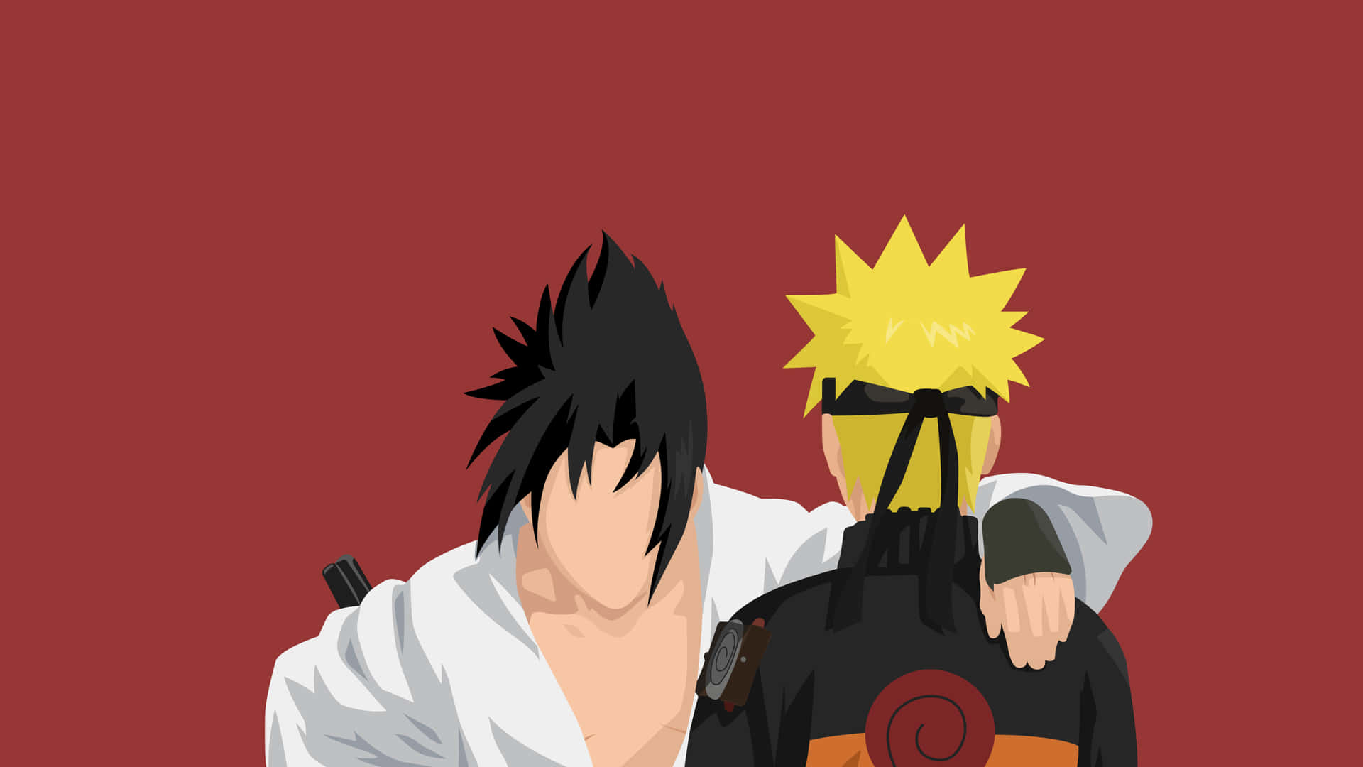 Narutoand Sasuke Red Backdrop Background