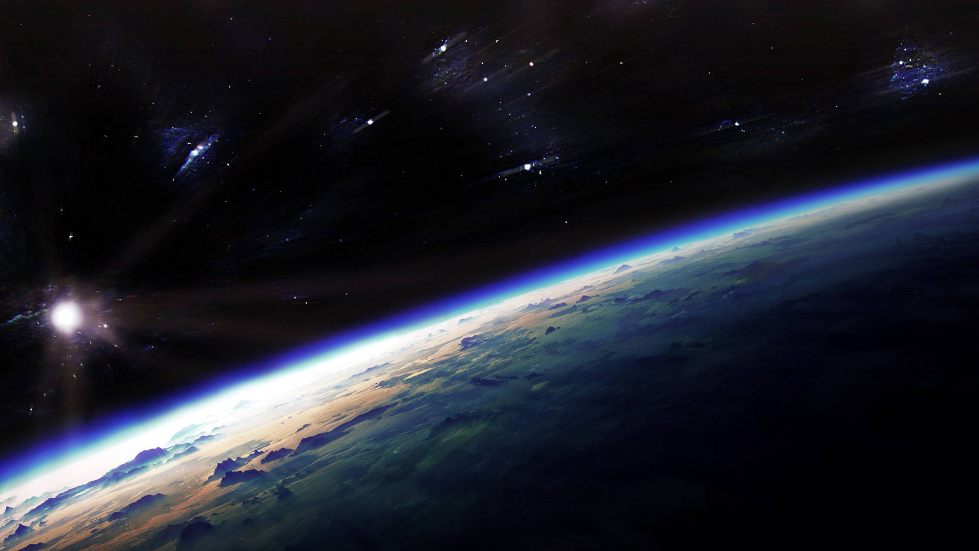 Nasa Aesthetic Earth On Space Background