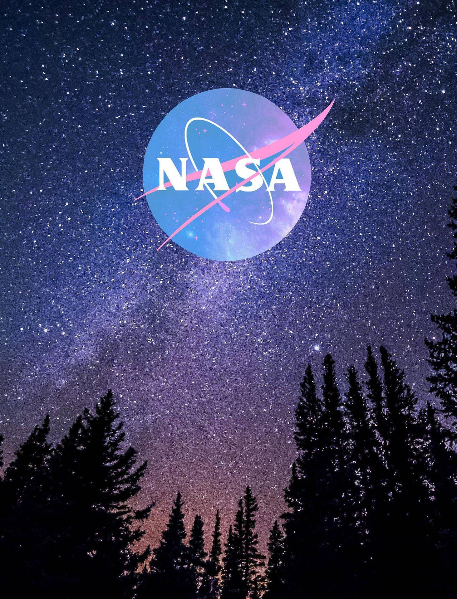 Nasa Aesthetic Logo Starry Night Background