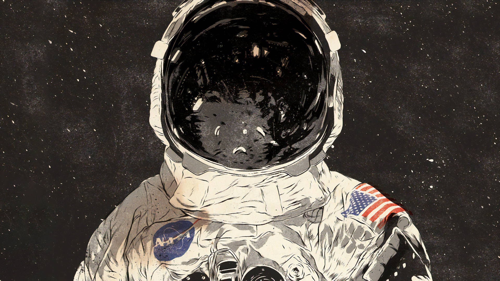 Nasa Astronaut In Space Artwork Background