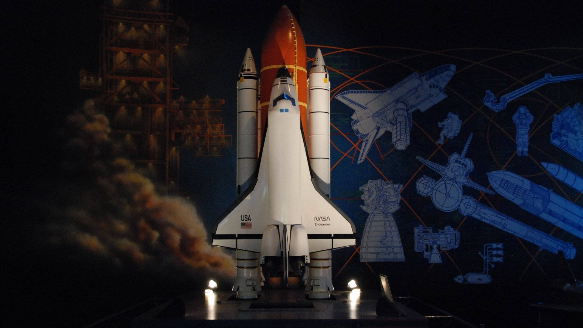 Nasa Houston Rocket Model Background