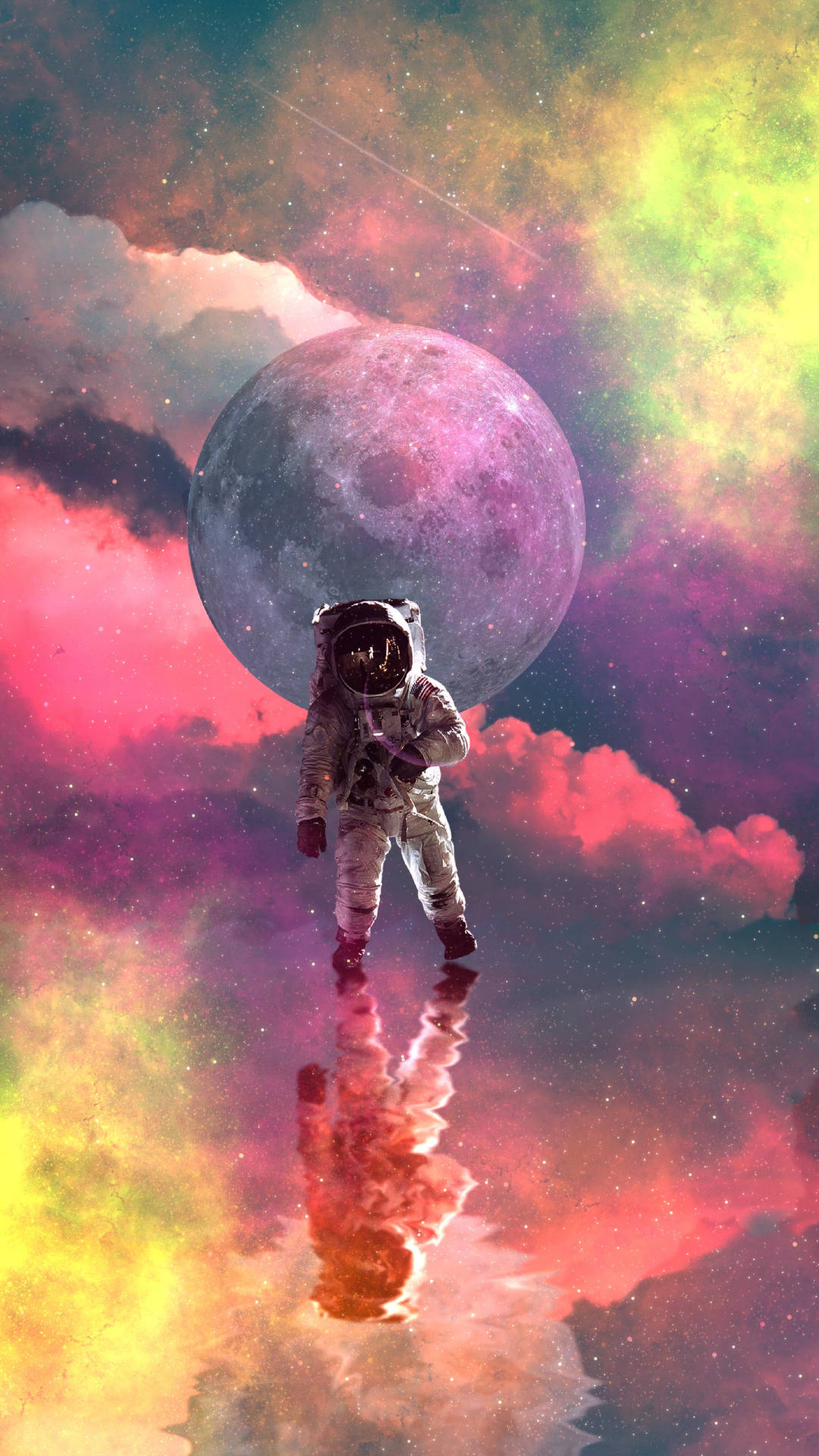 Nasa Iphone Astronaut Colorful Background Background