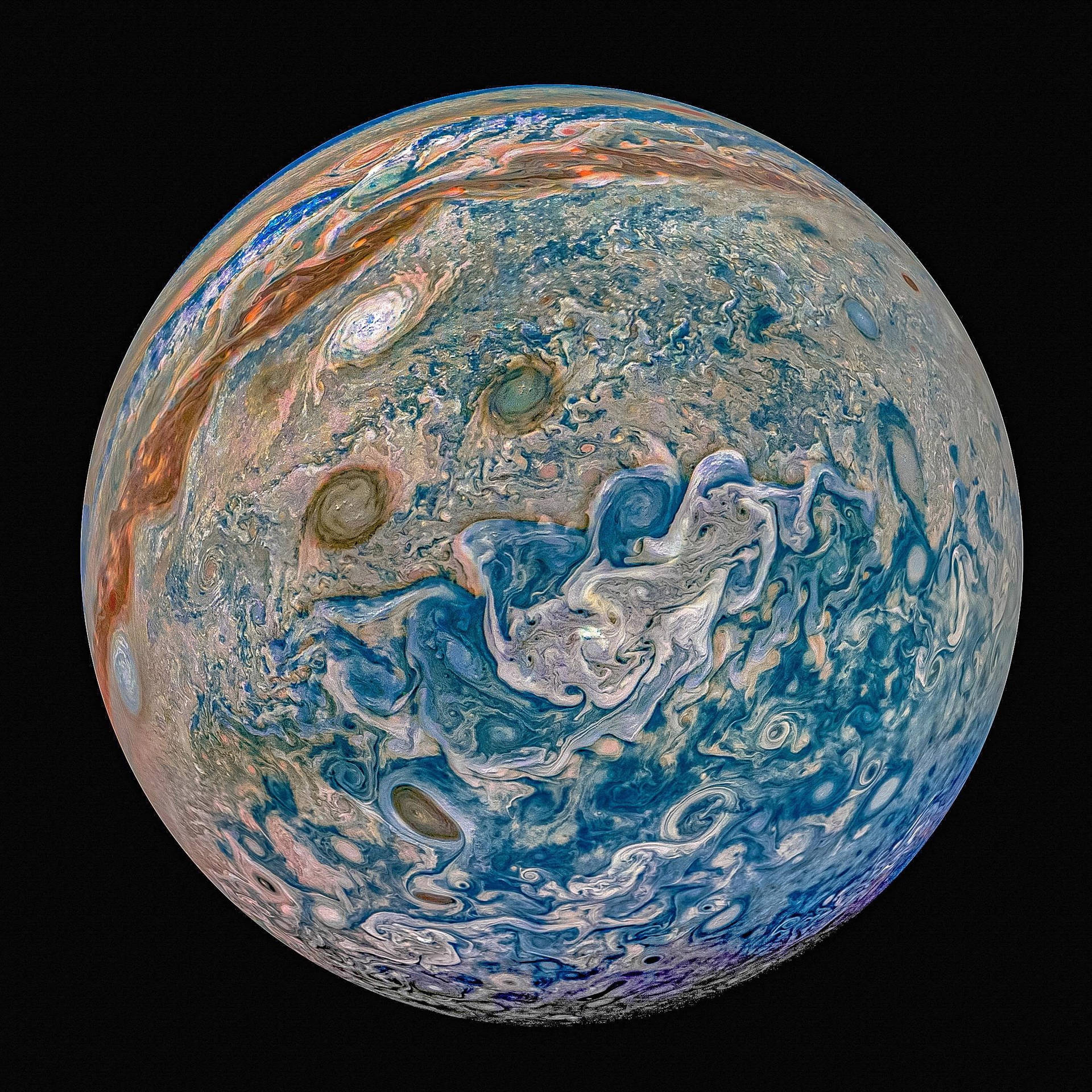 Nasa Iphone Jupiter South Pole Background