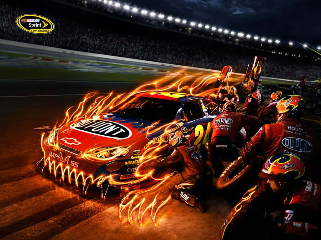 Nascar Flaming Monster Car