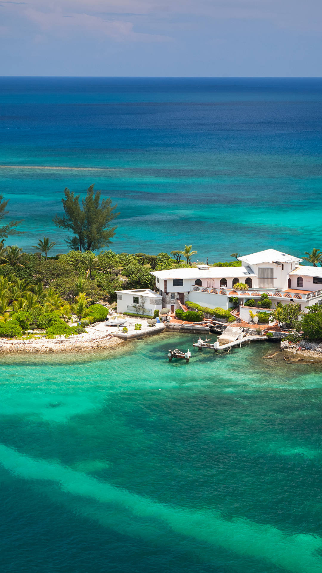 Nassau Bahamas Aerial Shot Small Resort Background