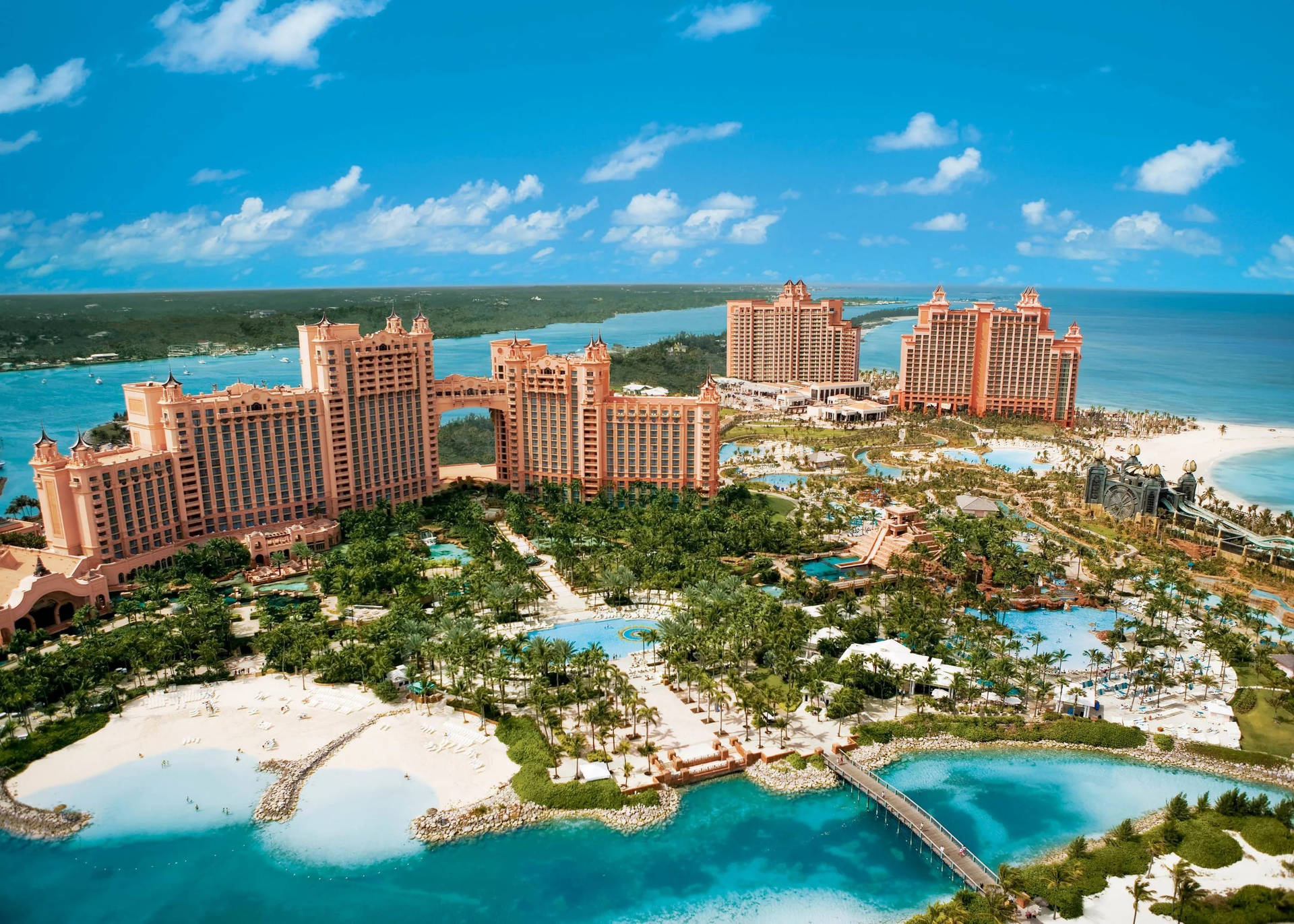 Nassau Bahamas Atlantis Aerial View Background