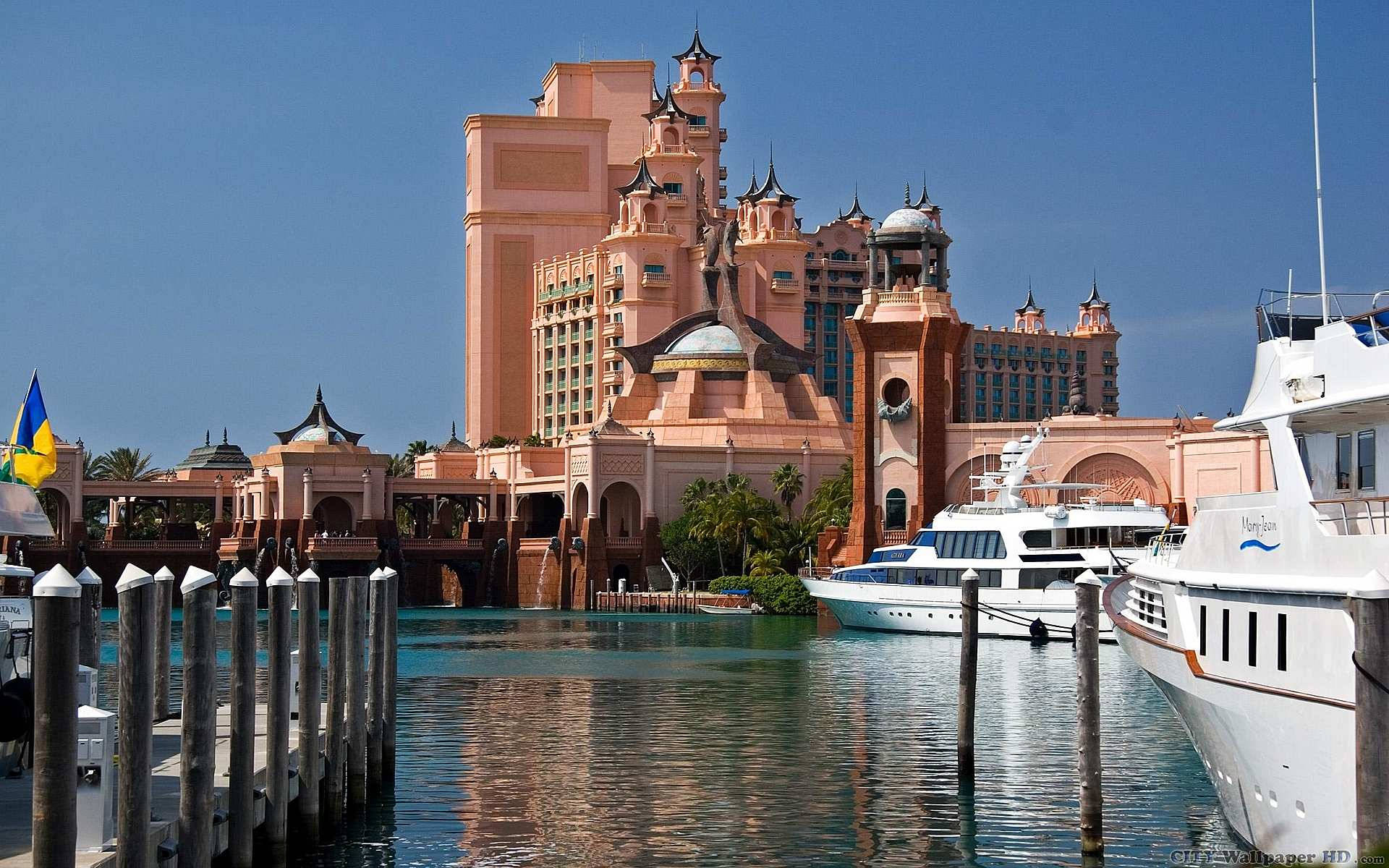 Nassau Bahamas Atlantis Small Boats Background