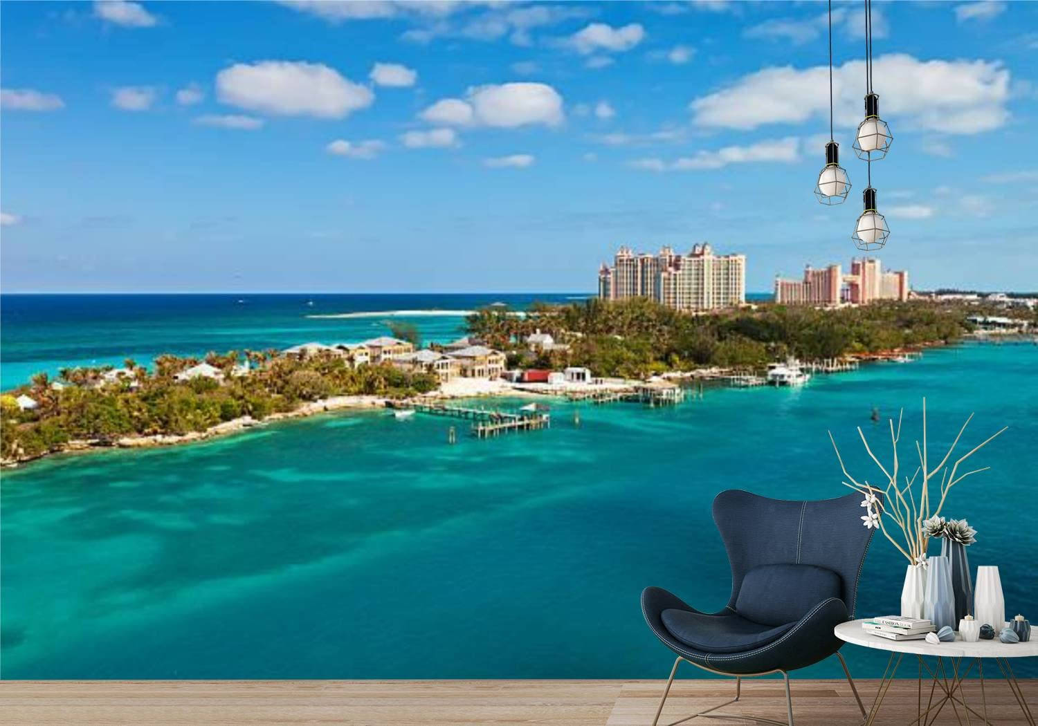 Nassau Bahamas Black Chair Background