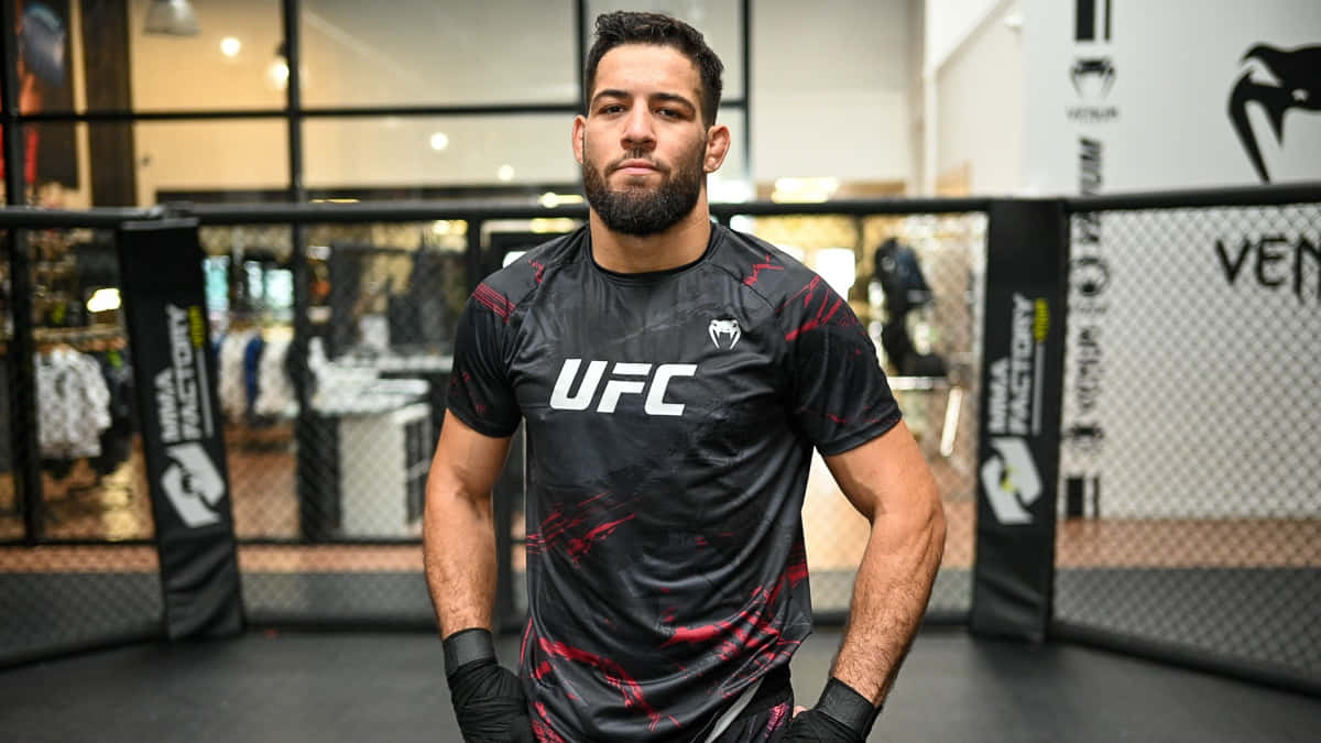 Nassourdine Imavov, Ufc Fighter, Wearing A Black Ufc Shirt Background