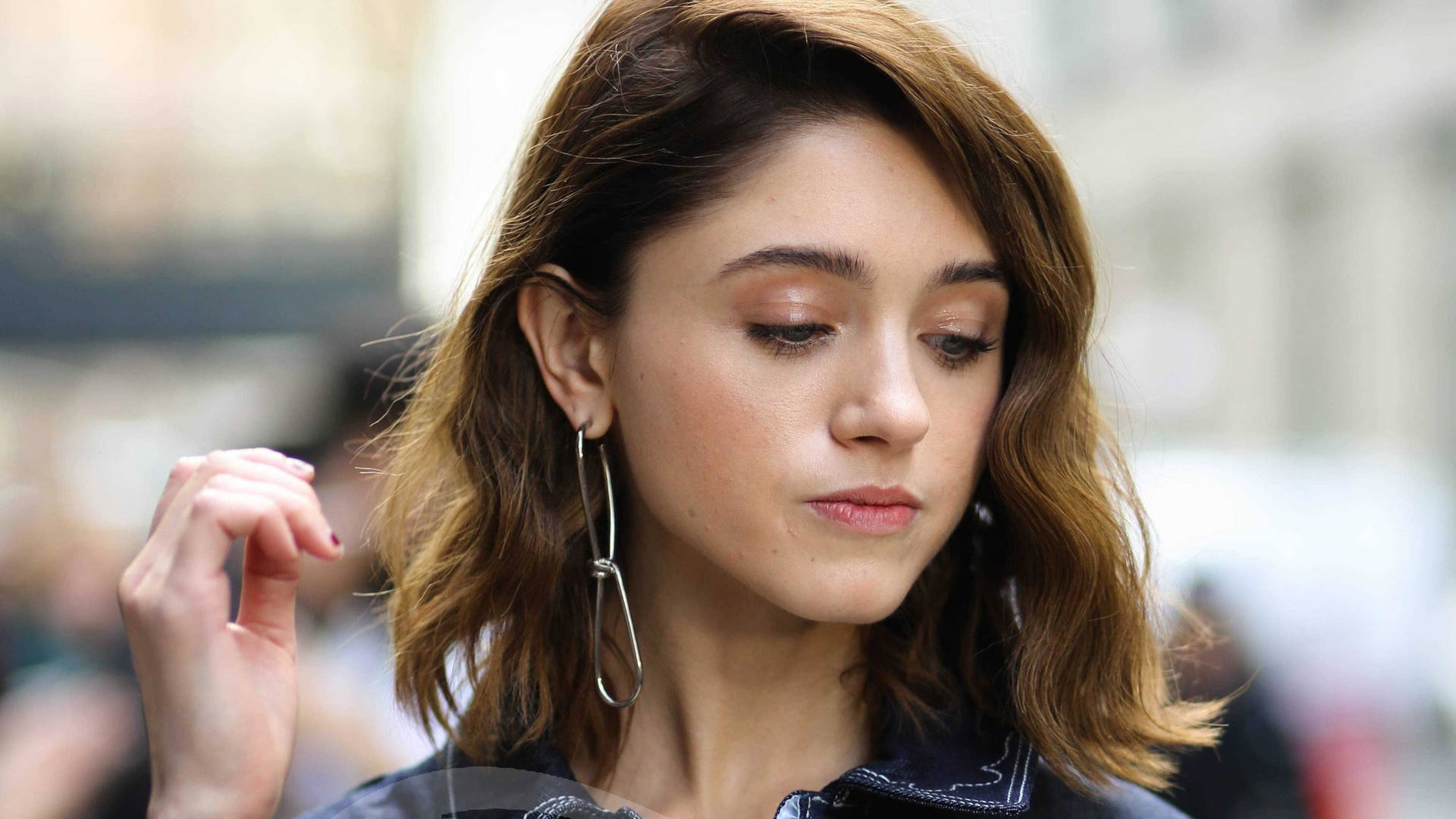 Natalia Dyer Candid Close-up Background