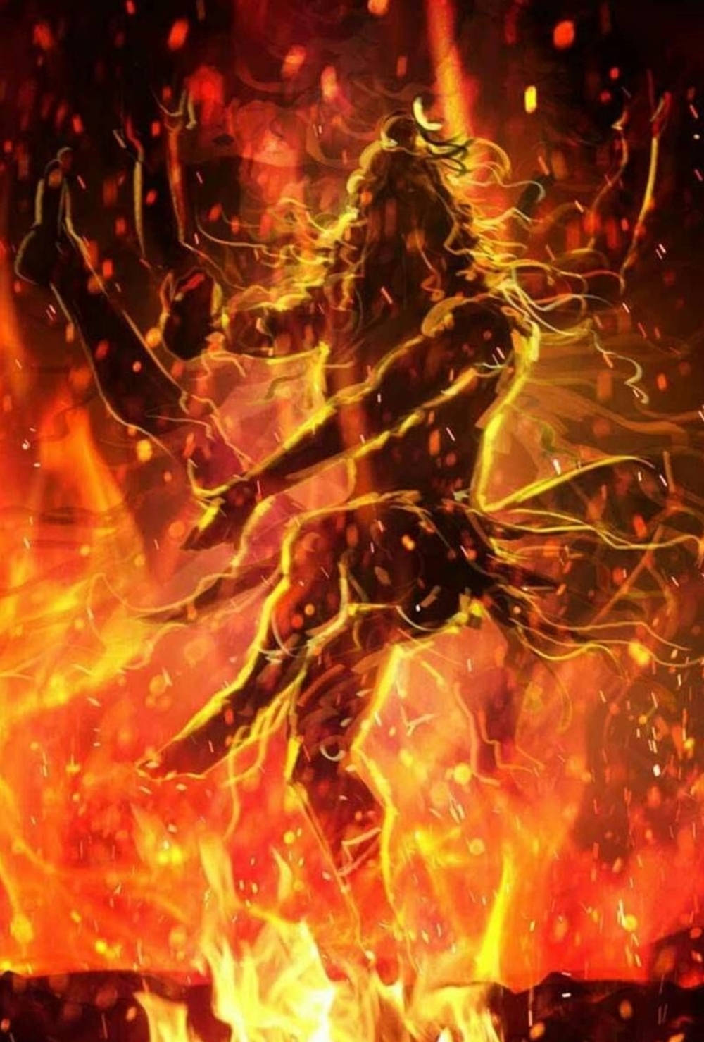 Nataraja Fiery Art Background