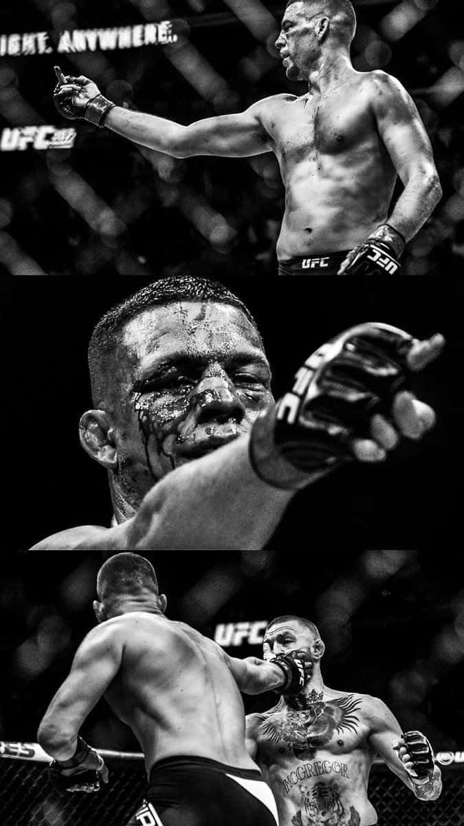 Nate Diaz And Conor Mcgregor Monochrome Background